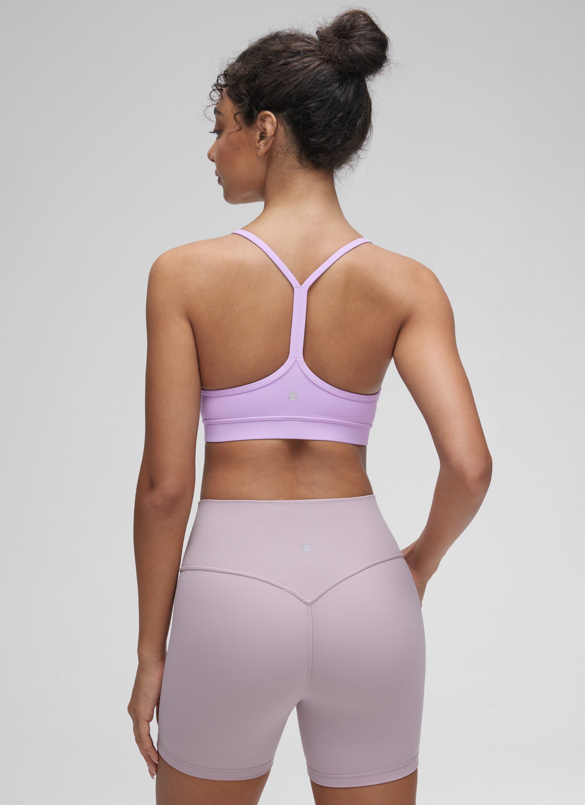 CRZ YOGA Women's Yoga Light Support Butterluxe Sports Bra Y back Elfin Purple