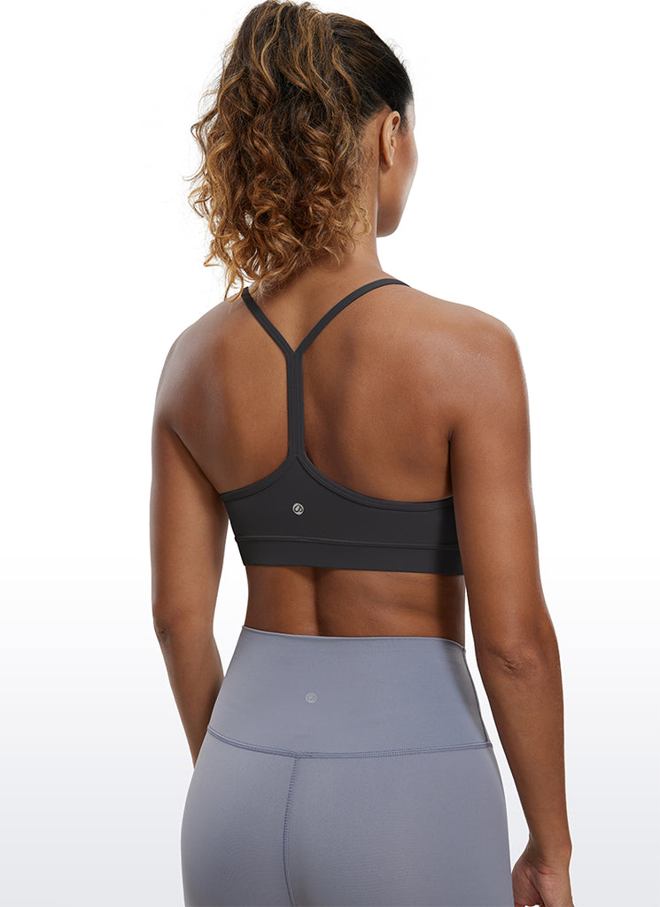 CRZ YOGA Women's Yoga Light Support Butterluxe Sports Bra Y back Mysterious Grey