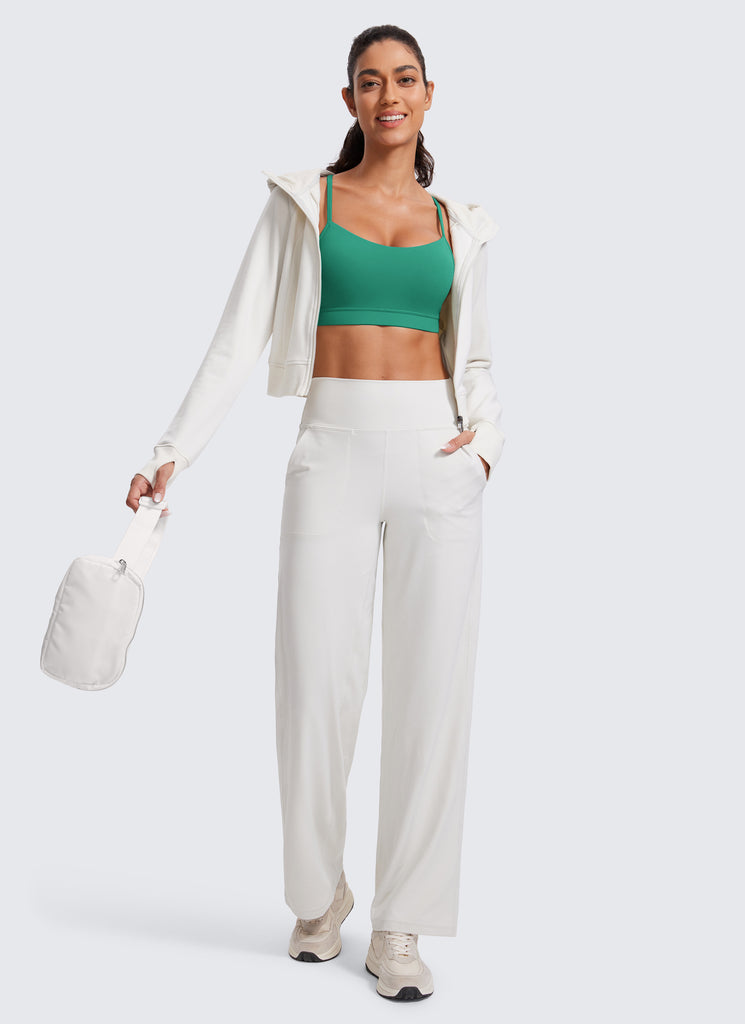 CRZ YOGA Women's Yoga Light Support Butterluxe Sports Bra Y back Cascadia Green