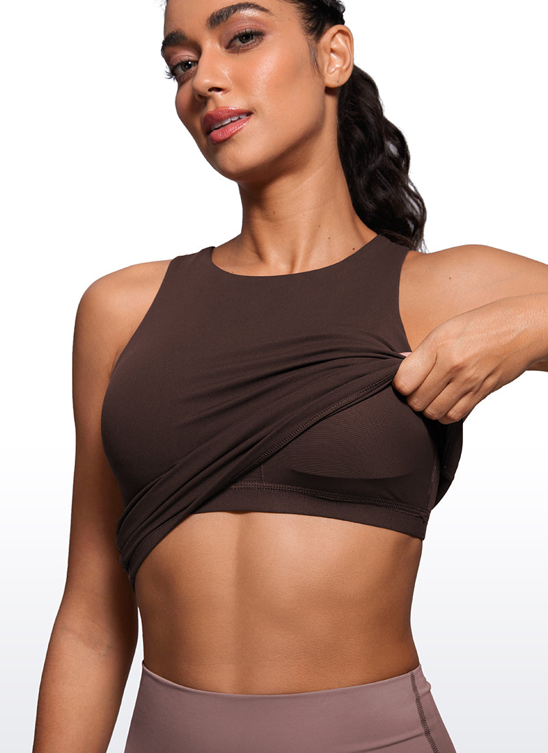 Butterluxe Built in Bra Scoop Neck Tank
