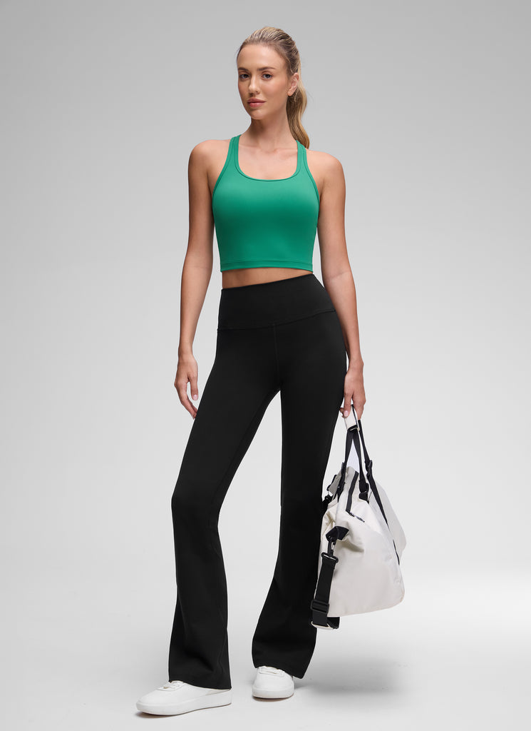 CRZ YOGA Women's Yoga Low support Butterluxe Scoop Neck Bra Y-Back Cascadia Green