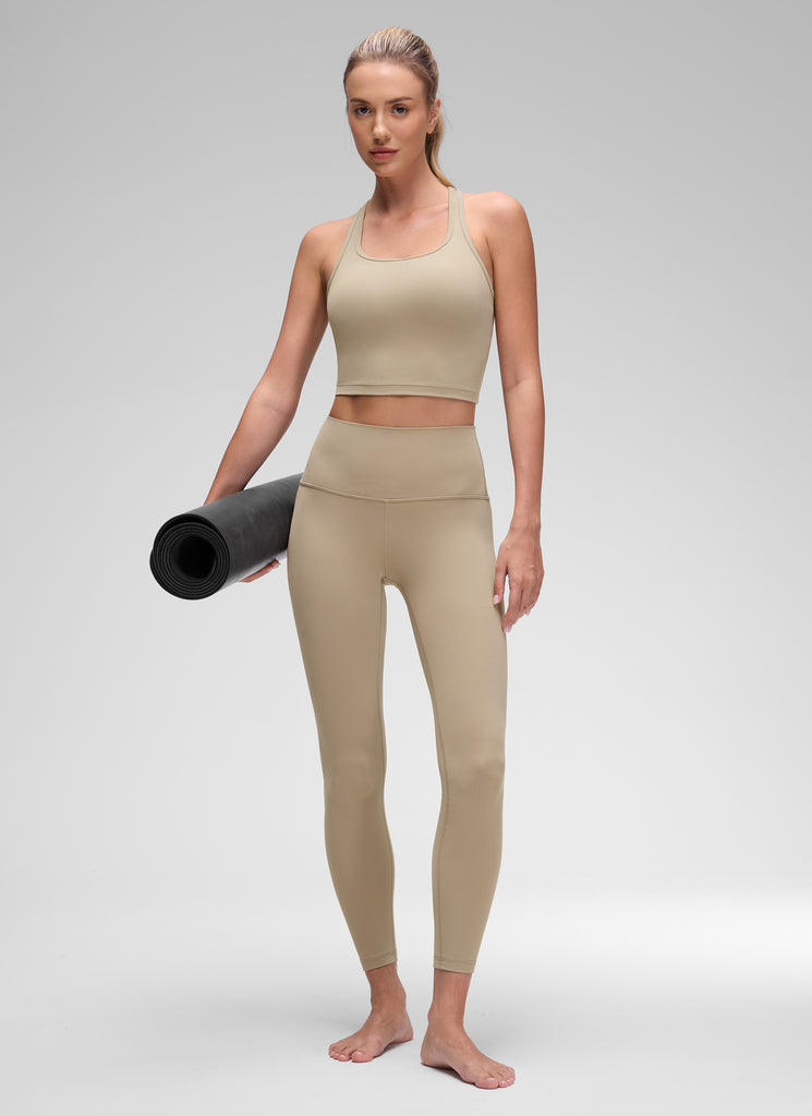 CRZ YOGA Women's Yoga Low support Butterluxe Scoop Neck Bra Y-Back Oak