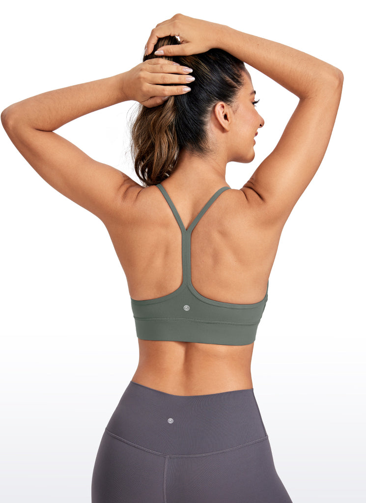 CRZ YOGA Women's Yoga Light Support Butterluxe Longline Bra Y-Back Hibiscus Purple