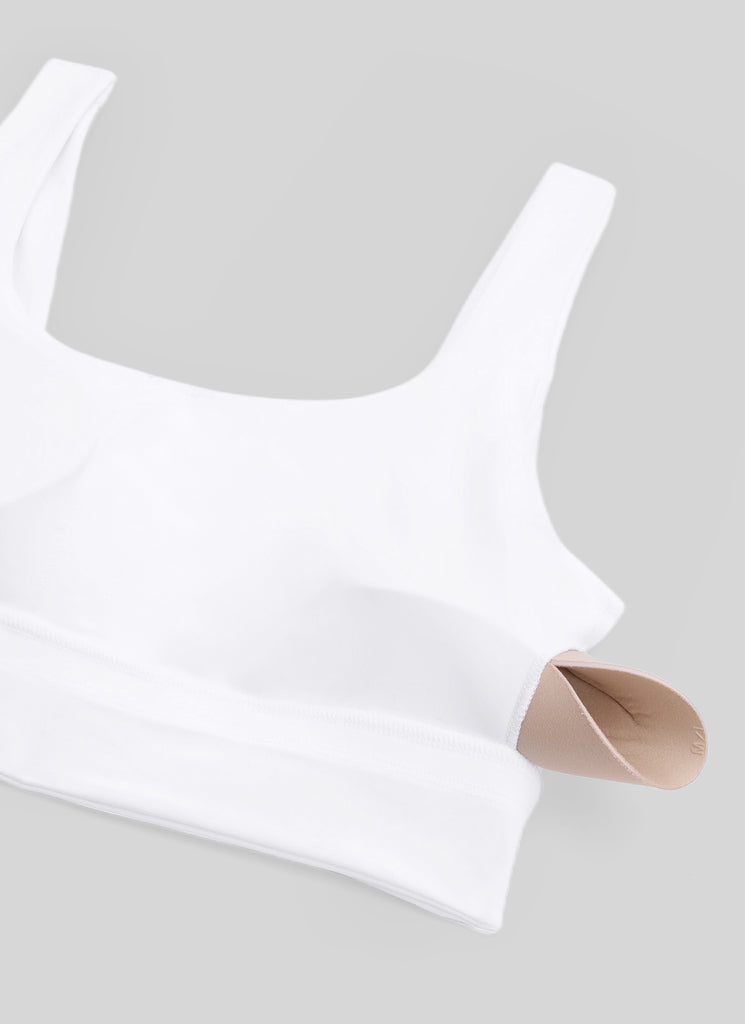 CRZ YOGA Women's Yoga Low Support Butterluxe Sport Bra U Back Longline White