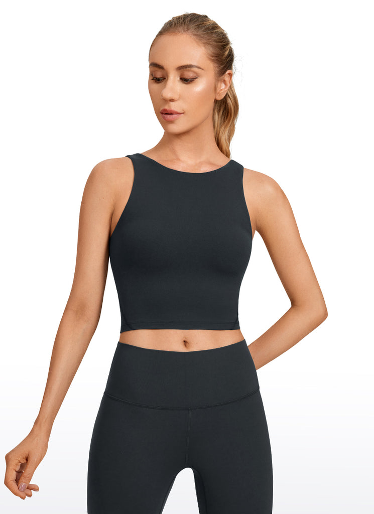 CRZ YOGA Women's Yoga Low Support Butterluxe High Neck Bra U Back Tornado