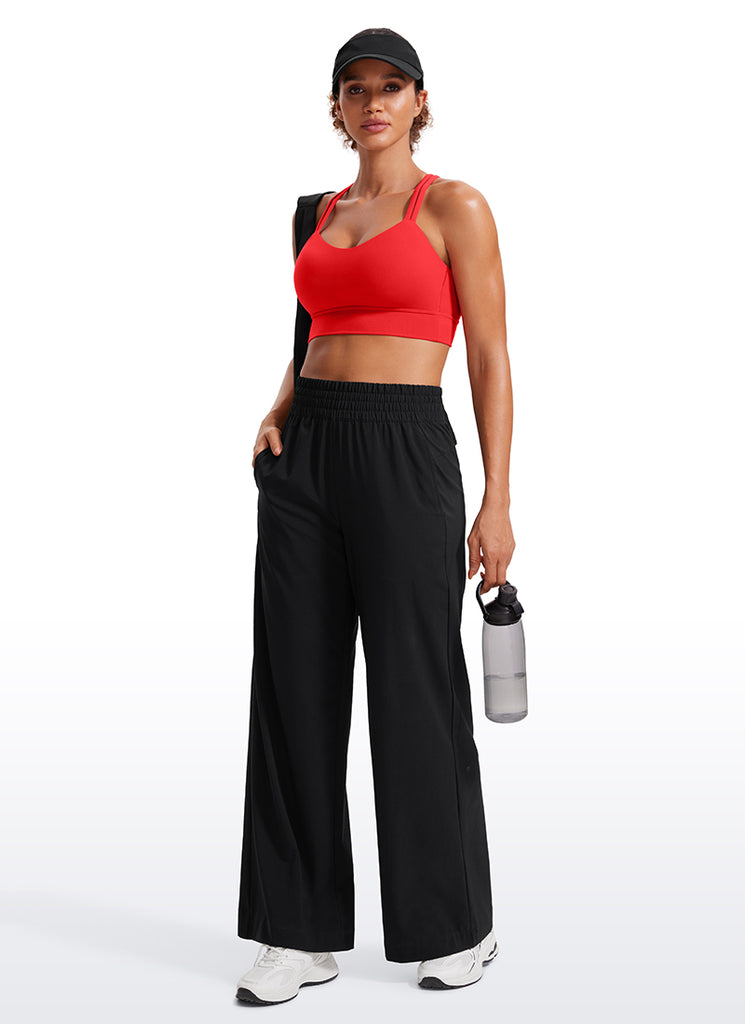 CRZ YOGA Womens Butterluxe Strappy Longline Criss Cross Molded Cup Bra Sparkle Blue