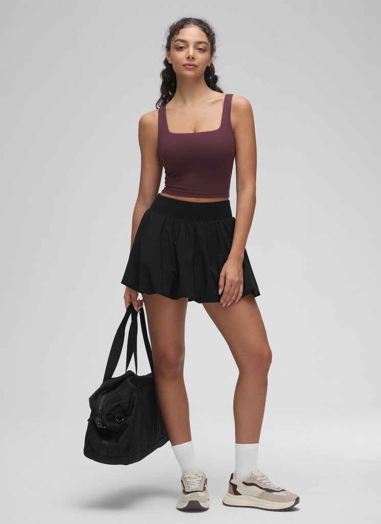 CRZ YOGA Women's Yoga Low Impact Butterluxe Longline Bra Square Neck Cascadia Green