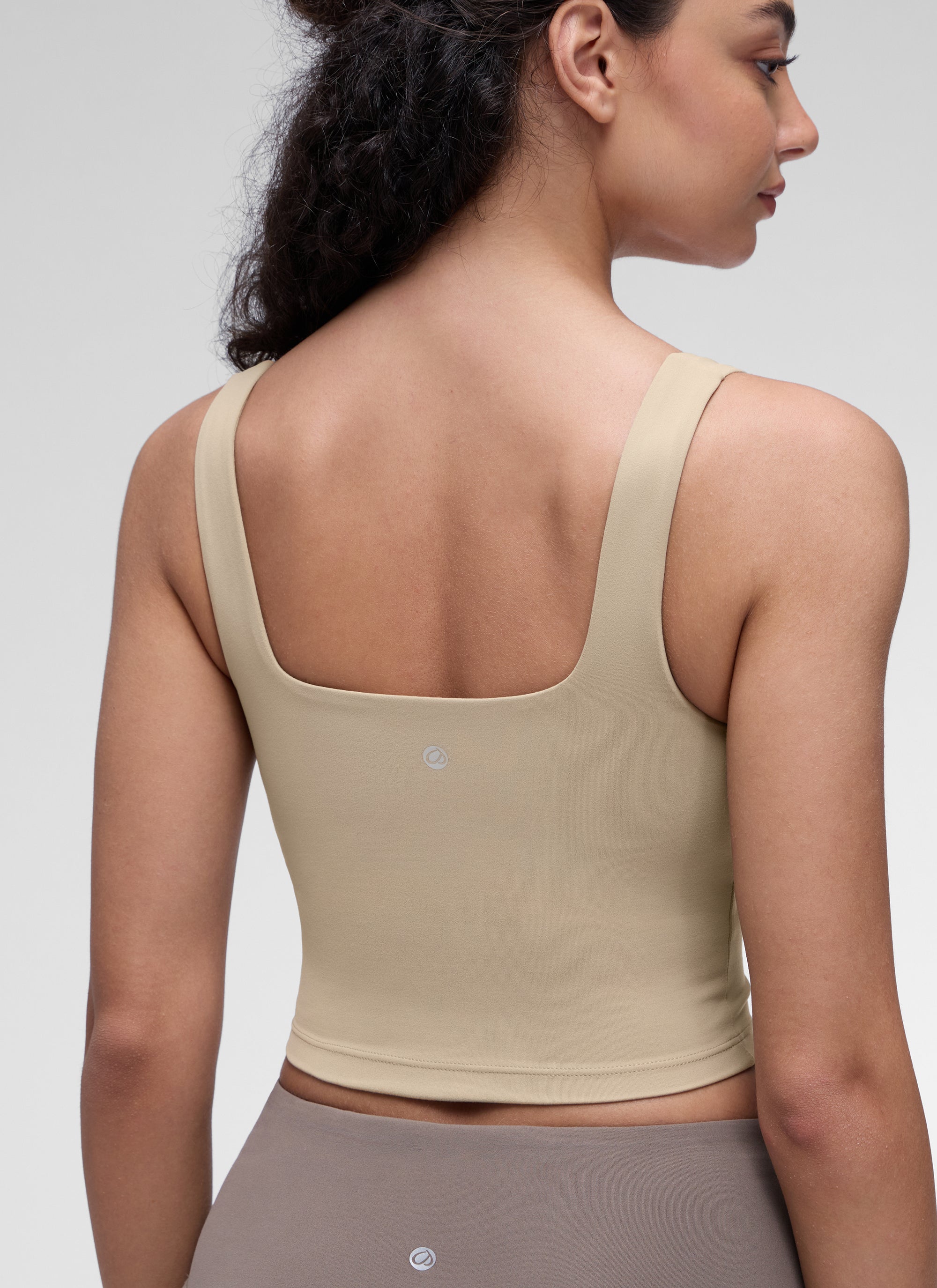 CRZ YOGA Women's Yoga Low Impact Butterluxe Longline Bra Square Neck Oak