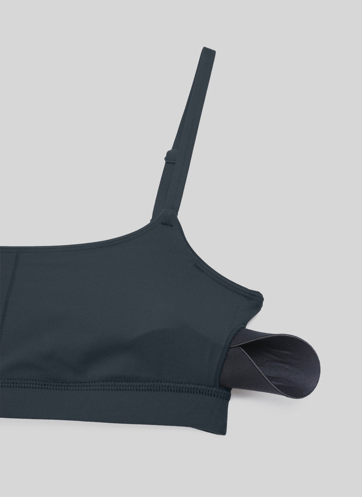 CRZ YOGA Womens Butterluxe Adjustable Spaghetti Strap Scoop Neck Bra True Navy