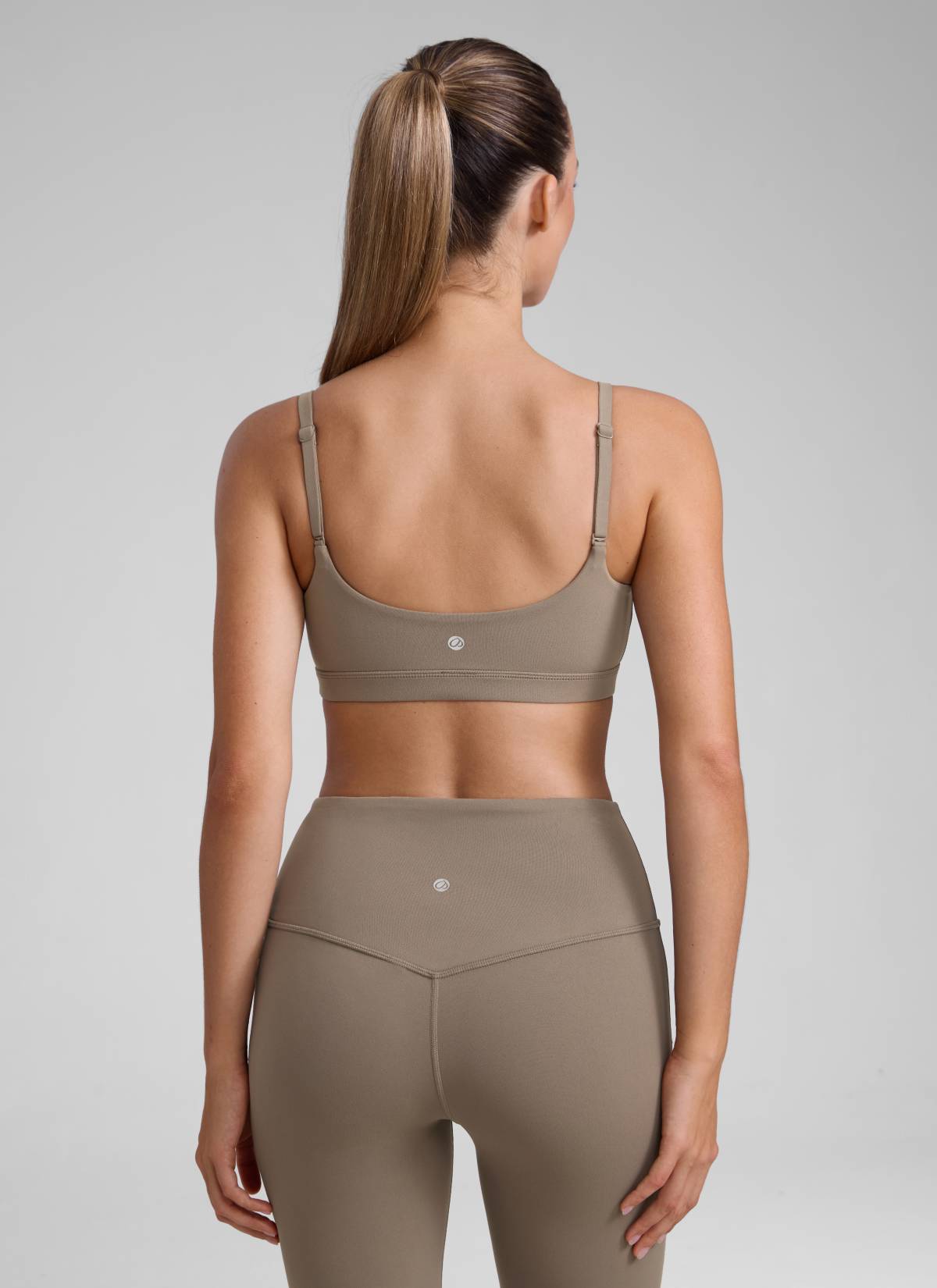 CRZ YOGA Womens Butterluxe Adjustable Spaghetti Strap Scoop Neck Bra Nomad Grey @model_info:K
