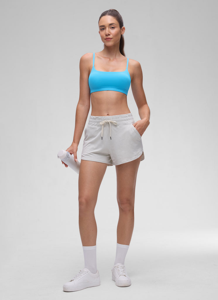 CRZ YOGA Womens Butterluxe Adjustable Spaghetti Strap Scoop Neck Bra Green Palm Court