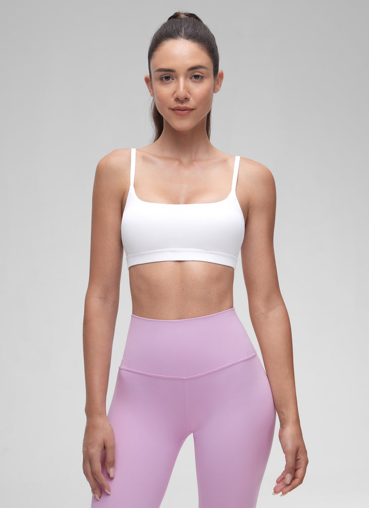 CRZ YOGA Womens Butterluxe Adjustable Spaghetti Strap Scoop Neck Bra True Navy