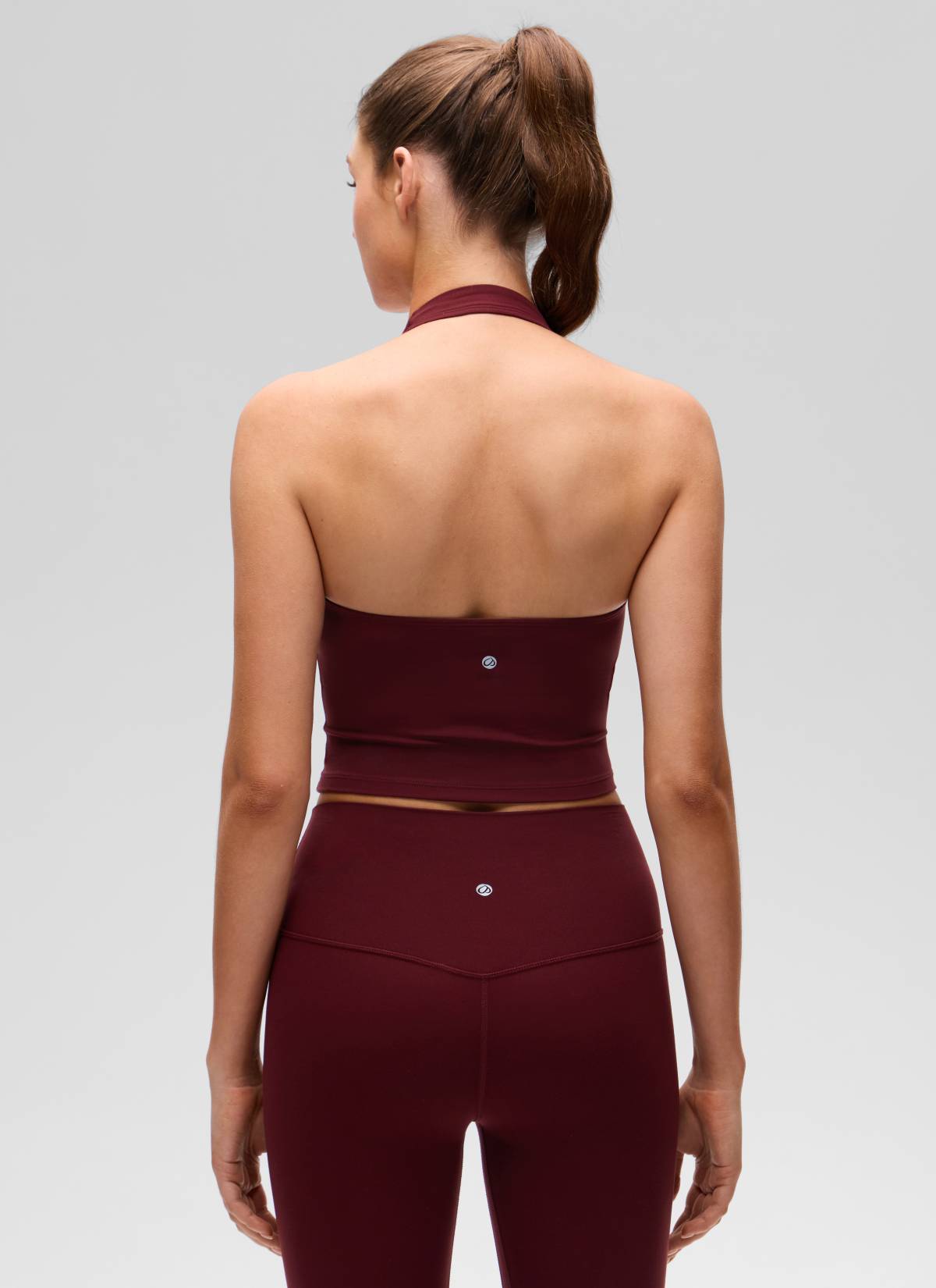 CRZ YOGA Womens Butterluxe Halter Longline Sports Bra Crop Tank Tops Red Merlot