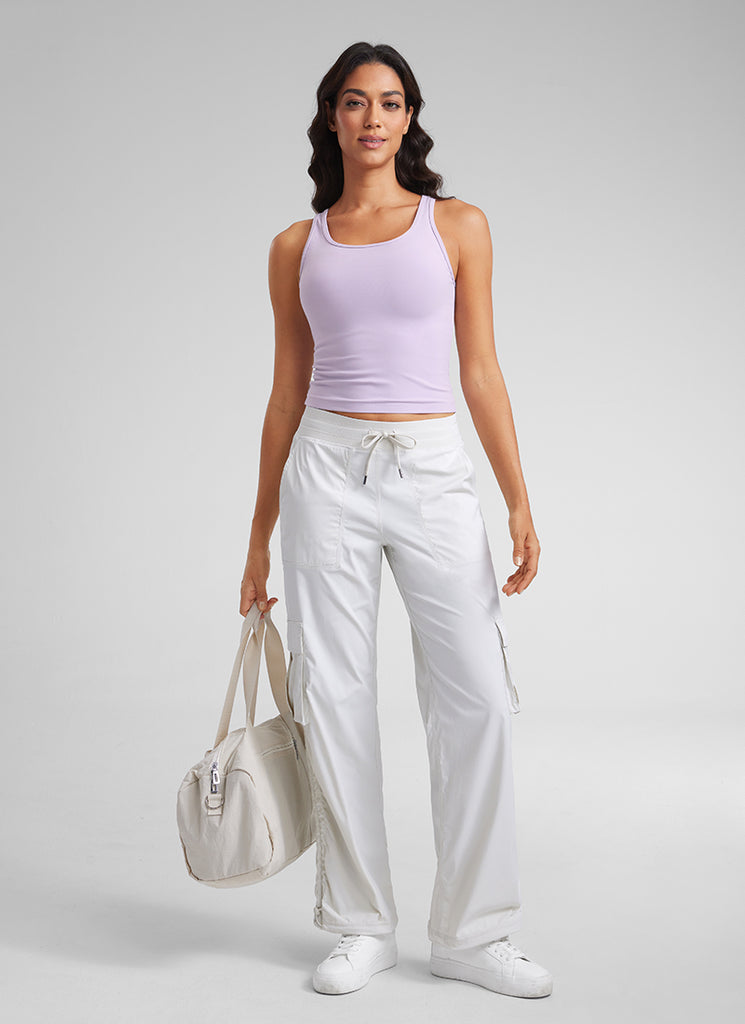 CRZ YOGA Women's Yoga Butterluxe Tight Fit Tank Tops Racerback Grey Sage