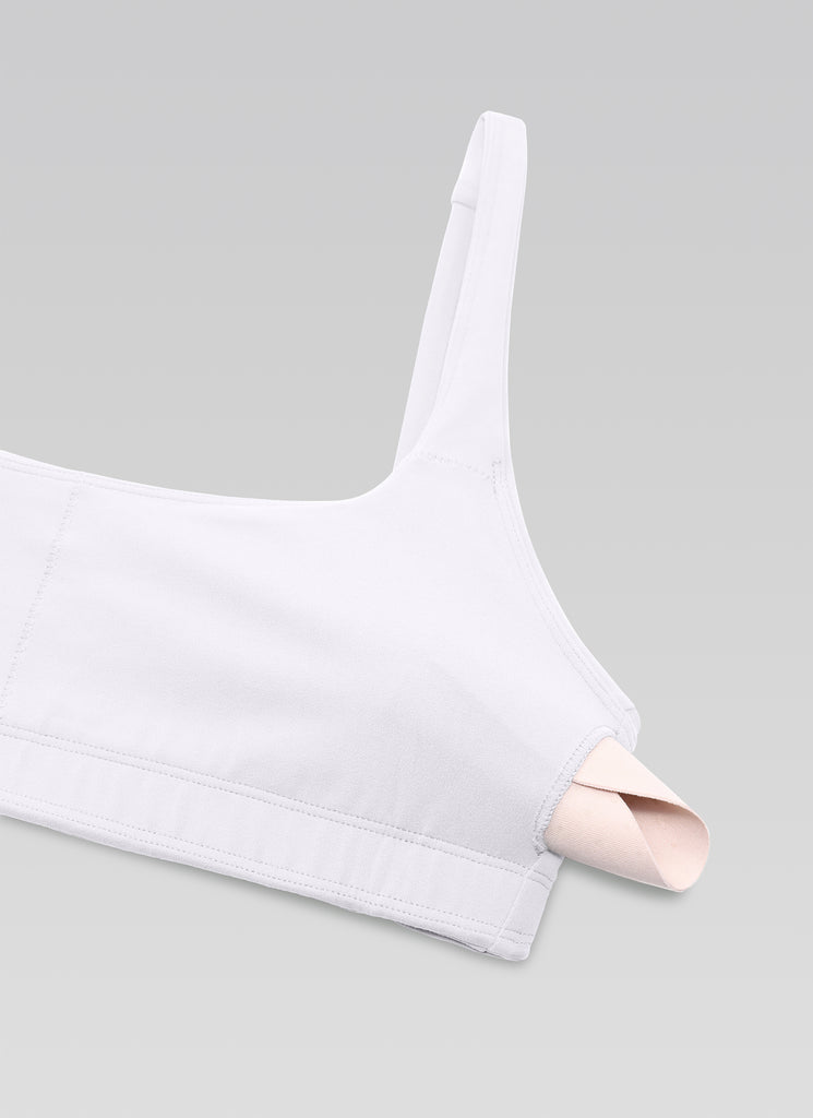 CRZ YOGA Women Butterluxe Square Neck Cami Padded Mini Bra White