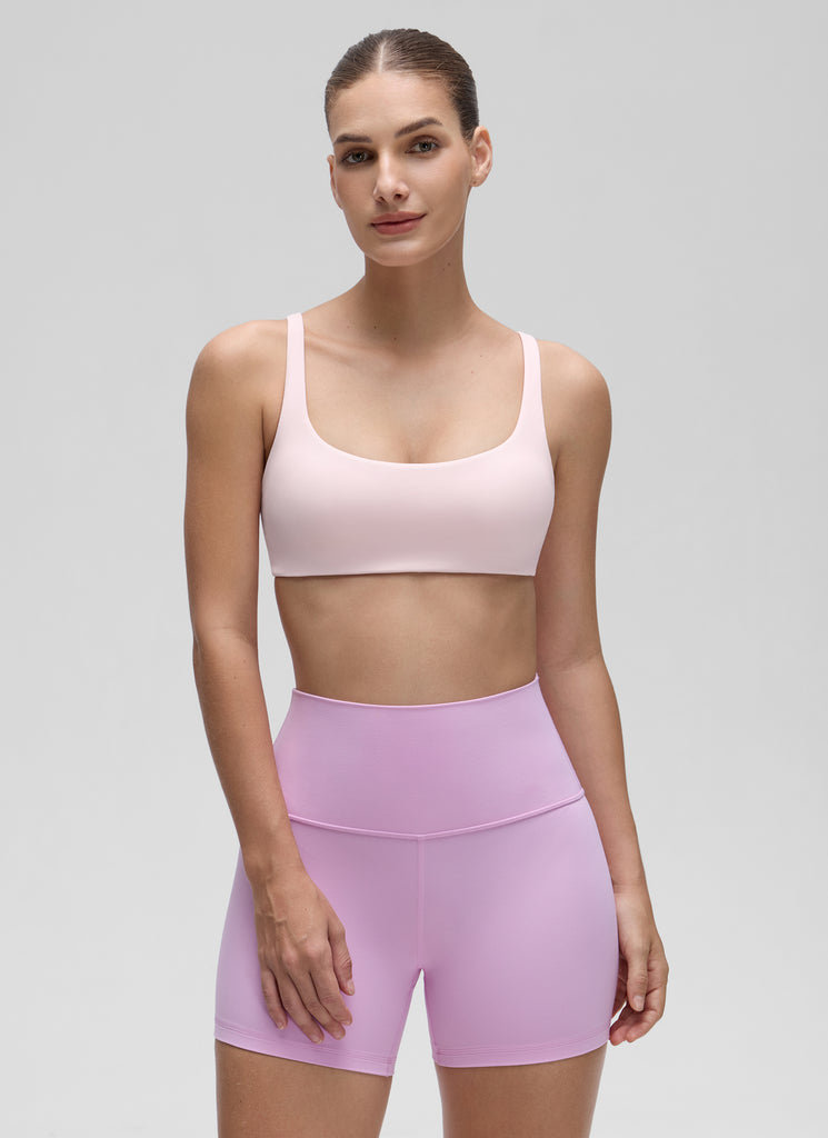 CRZ YOGA Women Butterluxe Square Neck Cami Padded Mini Bra High Visibility Yellow