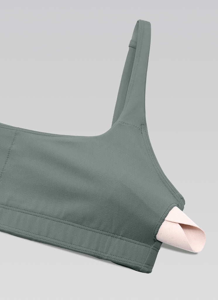 CRZ YOGA Women Butterluxe Square Neck Cami Padded Mini Bra Grey Sage