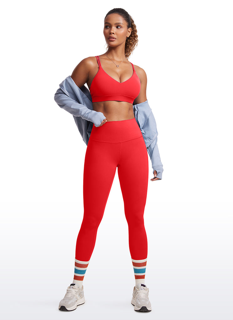 CRZ YOGA Women's Light Support Butterluxe Yoga Bra Strappy back Borealis Green