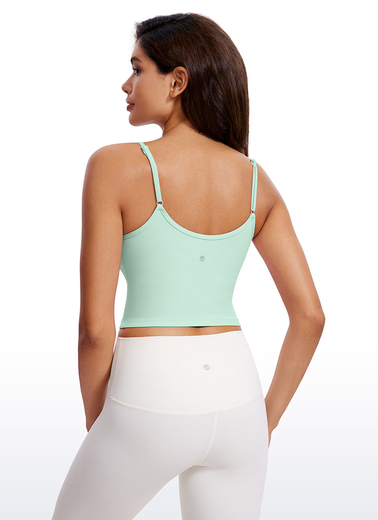 CRZ YOGA Butterluxe Womens V Neck Longline Yoga Padded Sports Bra Mint Moment