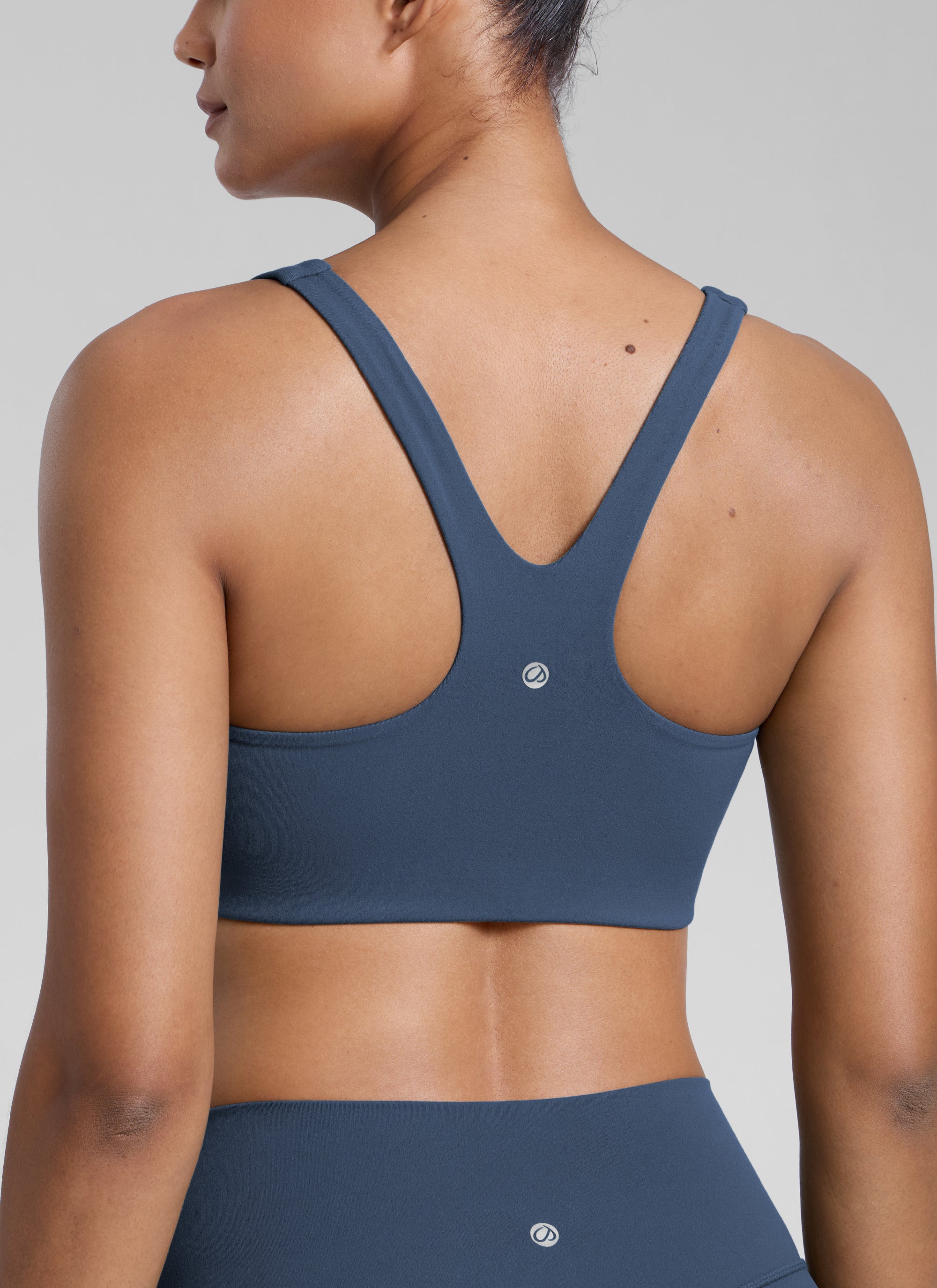 CRZ YOGA Womens Butterlift Double Lined Square Neck Yoga Sports Bra Stelindigo