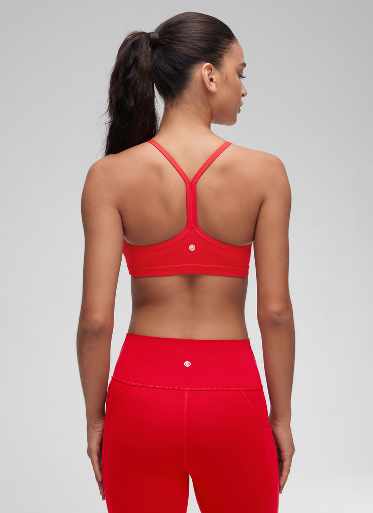 CRZ YOGA Butterluxe Womens Ruched V Neck Yoga Padded Sports Bra French Navy