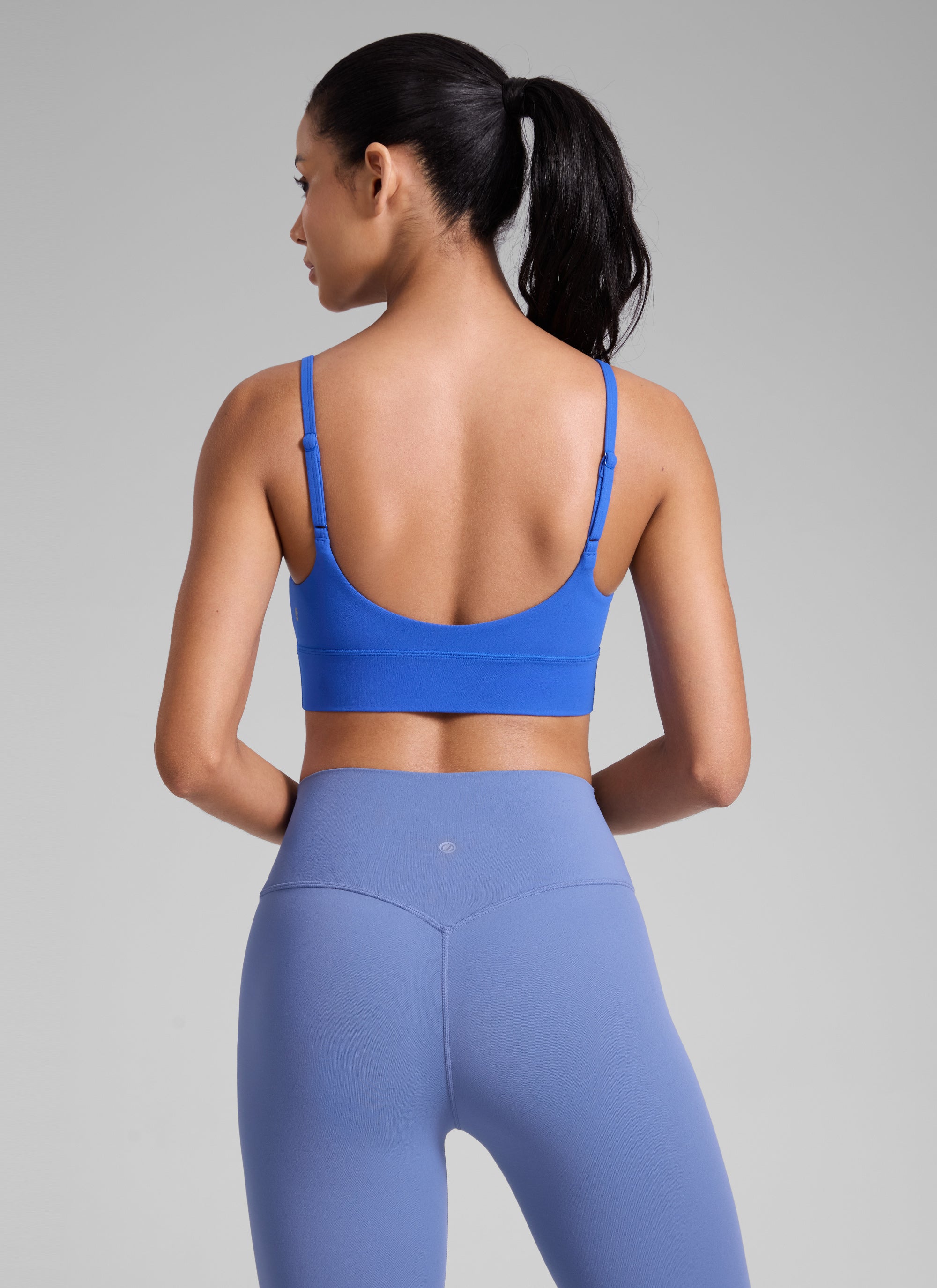 CRZ YOGA Women's Butterlift Yoga Longline Built in Bra Sports Bra Royal