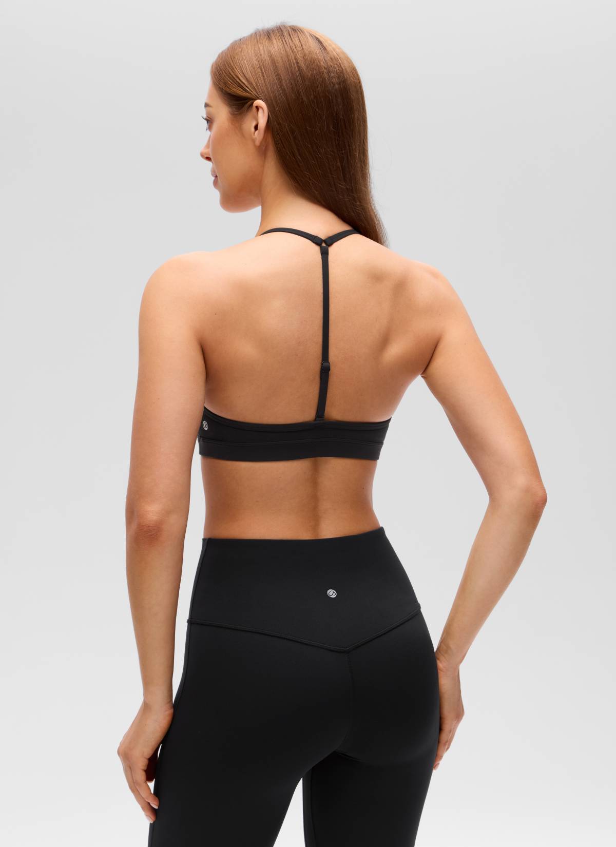 CRZ YOGA Women's Butterluxe Soft Yoga T Back Double Lined Sports Bra Black