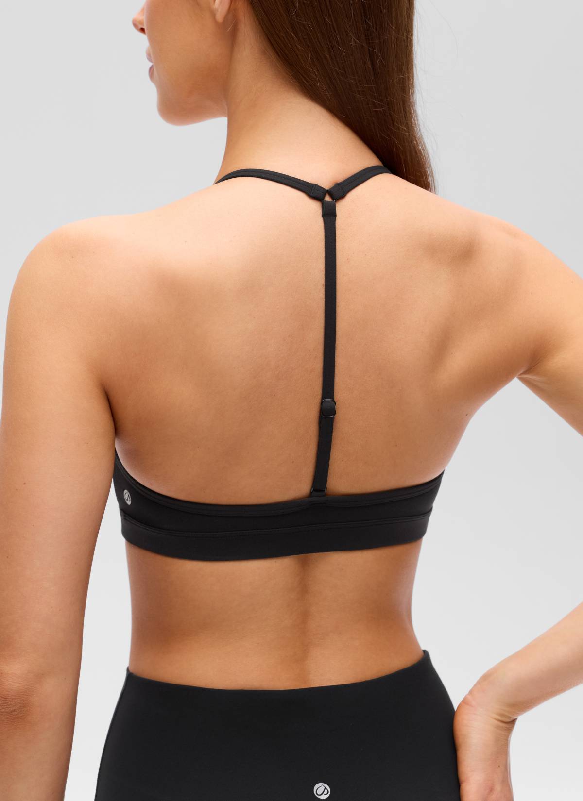 CRZ YOGA Women's Butterluxe Soft Yoga T Back Double Lined Sports Bra Black