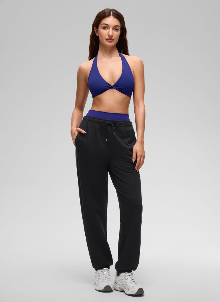 CRZ YOGA Women's Butterluxe Yoga V Neck Crop Double Lined Sports Bra Mojave Tan