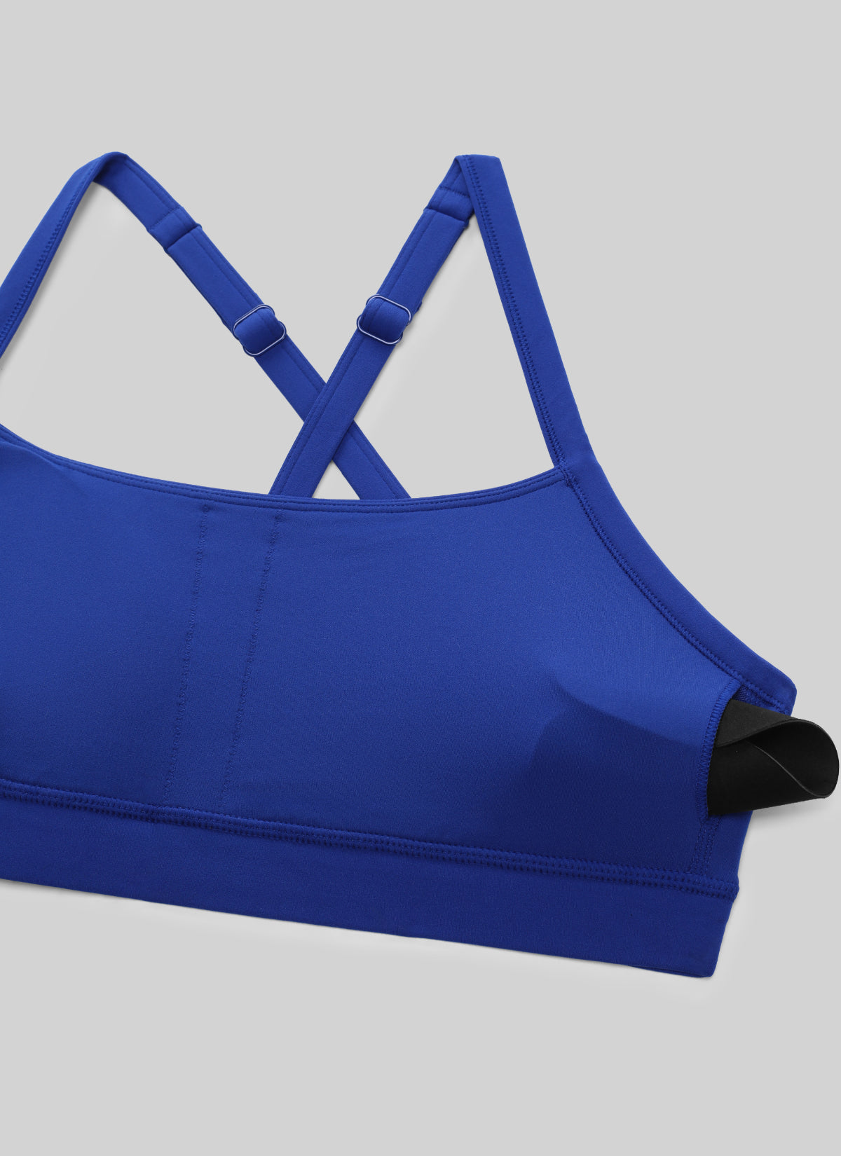 CRZ YOGA Women's Butterlift Yoga U Neck Cross Back Keyhole Sports Bra Waves Blue