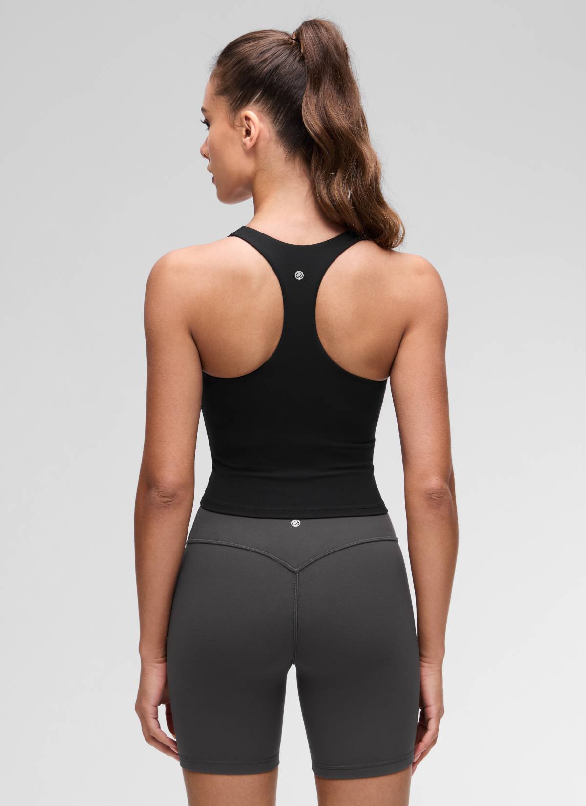 CRZ YOGA Women's Butterluxe Yoga V Neck RacerBack Built in Bra Tank Black