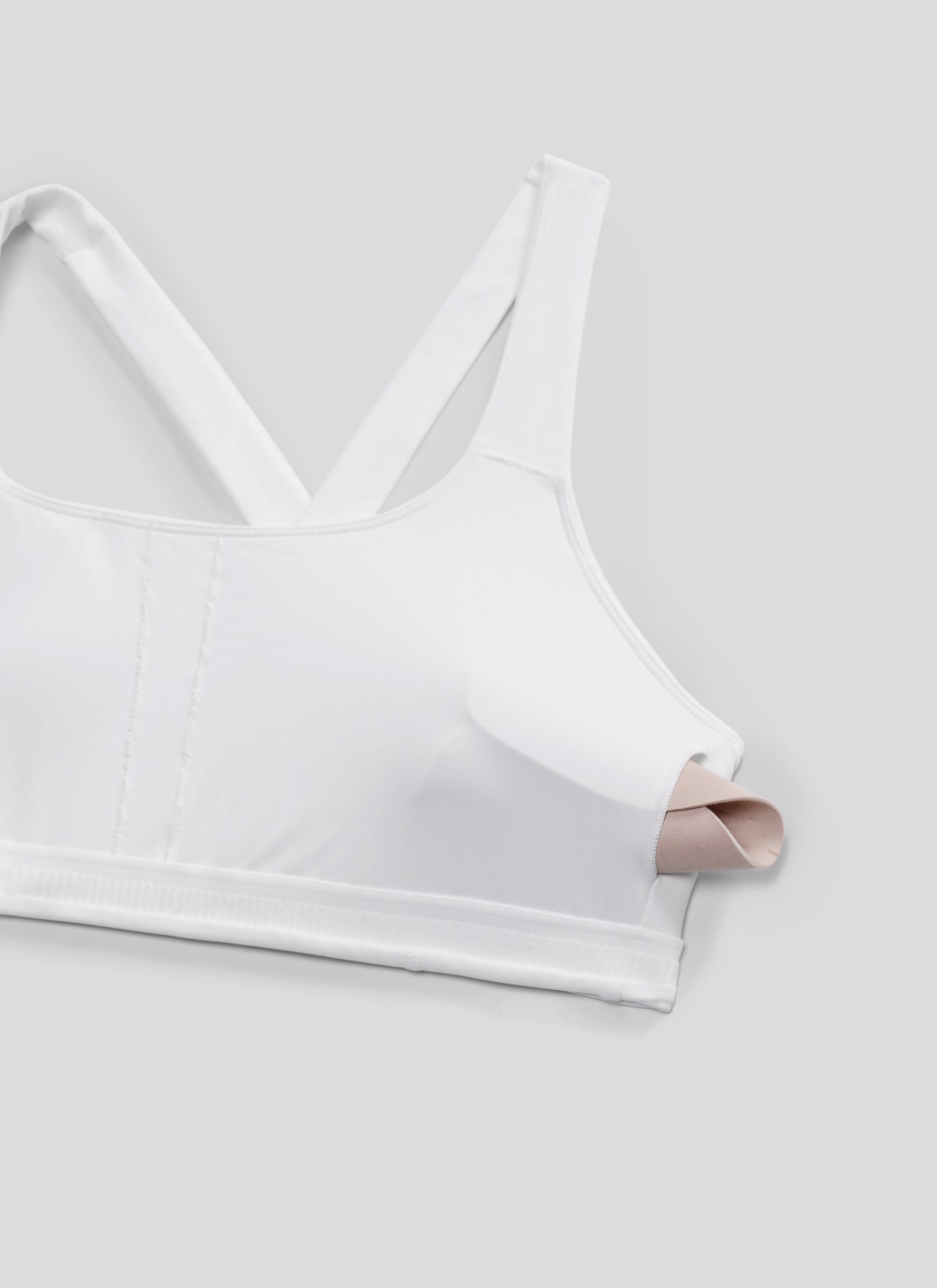 CRZ YOGA Women's SculptAir Training Cross Back Sports Bra White @model_info:C