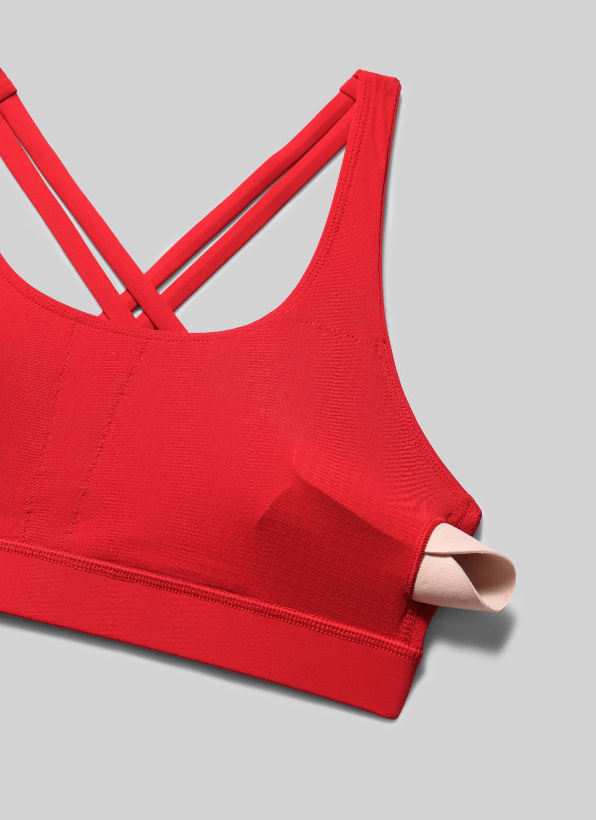 CRZ YOGA Women's Nakedfeel Training U Neck Criss Cross Back Sports Bra Deep Red @model_info:NEW