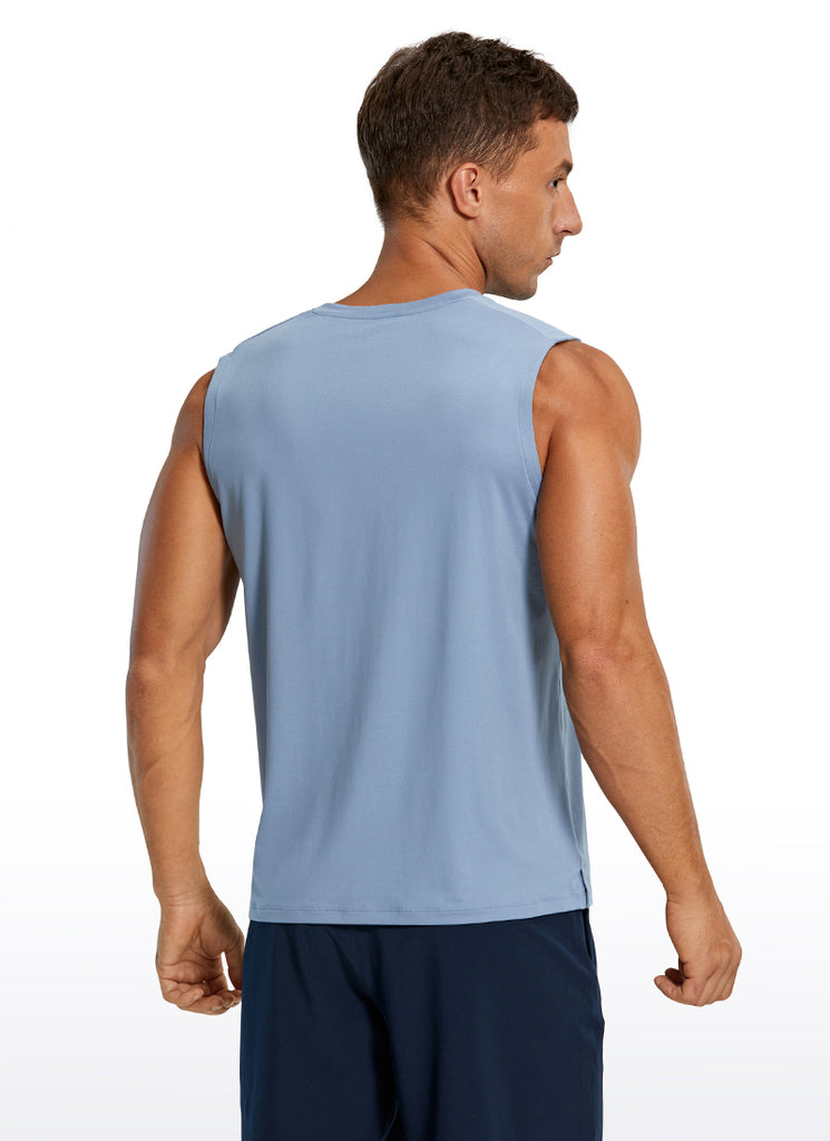 CRZ YOGA Men's Stretchy Workout Classic Fit Tank Tops Sleeveless Black