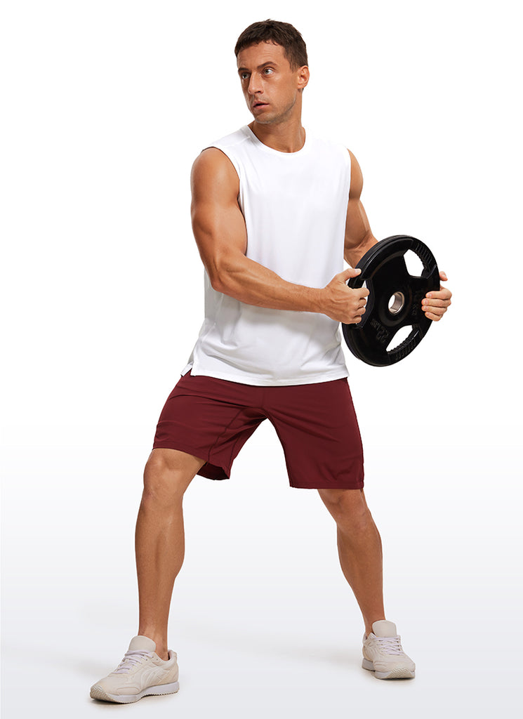 CRZ YOGA Men's Stretchy Workout Classic Fit Tank Tops Sleeveless Silver Gray