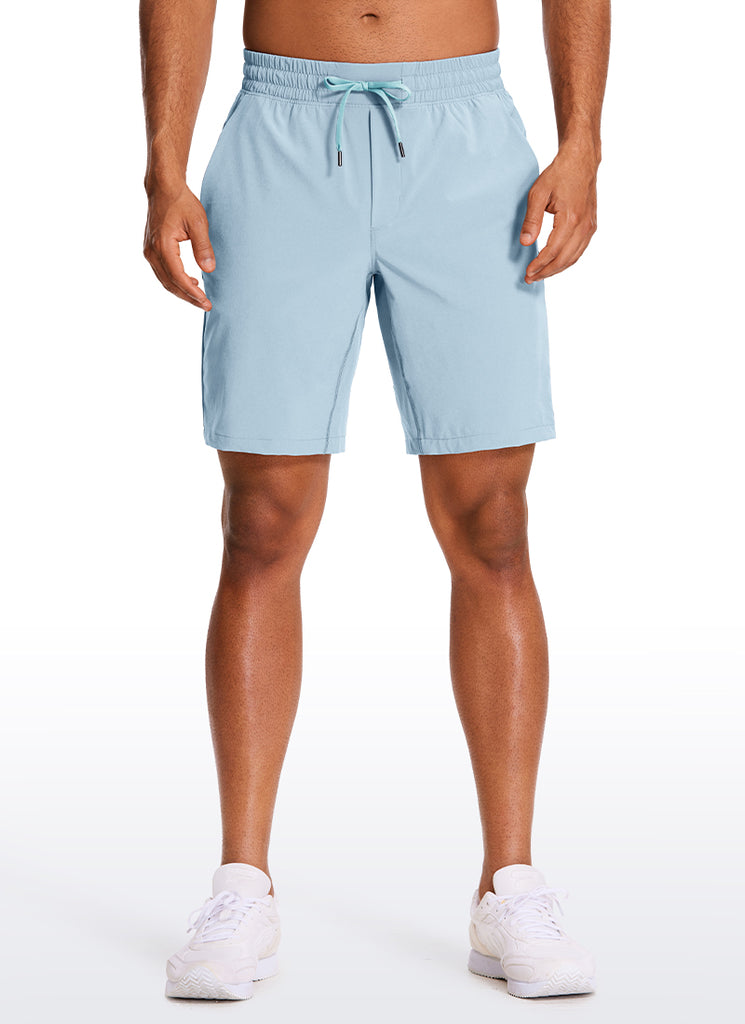CRZ YOGA Men's Train Run Classic Fit Feathery-Fit Lined Shorts 9'' Light grayish blue