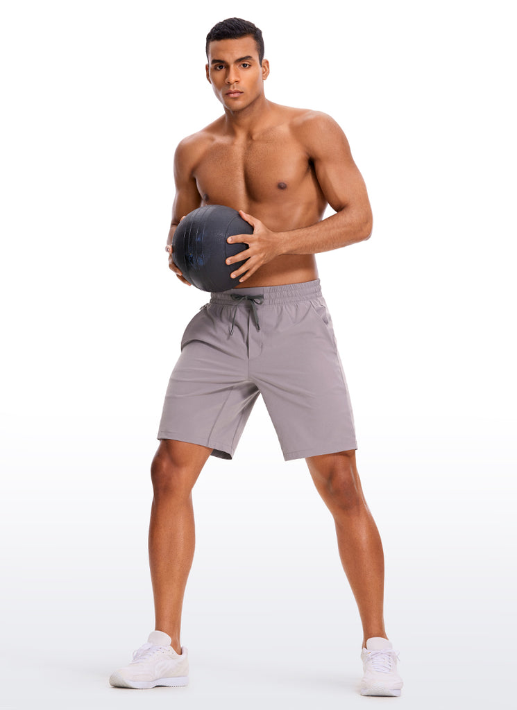 CRZ YOGA Men's Train Run Classic Fit Feathery-Fit Lined Shorts 9'' Lunar Rock