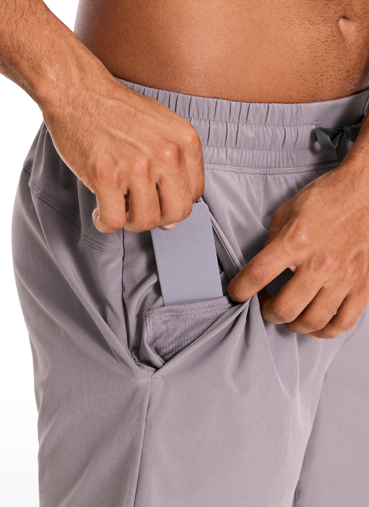 CRZ YOGA Men's Train Run Classic Fit Feathery-Fit Lined Shorts 9'' Lunar Rock