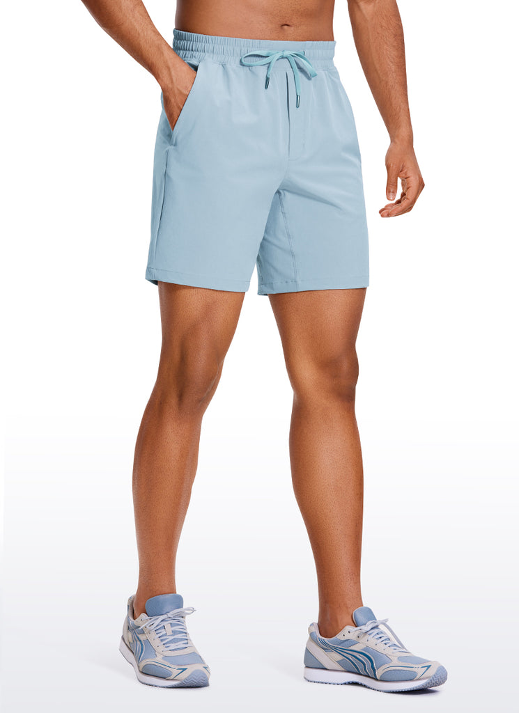 CRZ YOGA Men's Train Classic Fit Feathery-Fit Linerless Shorts 7'' Light grayish blue