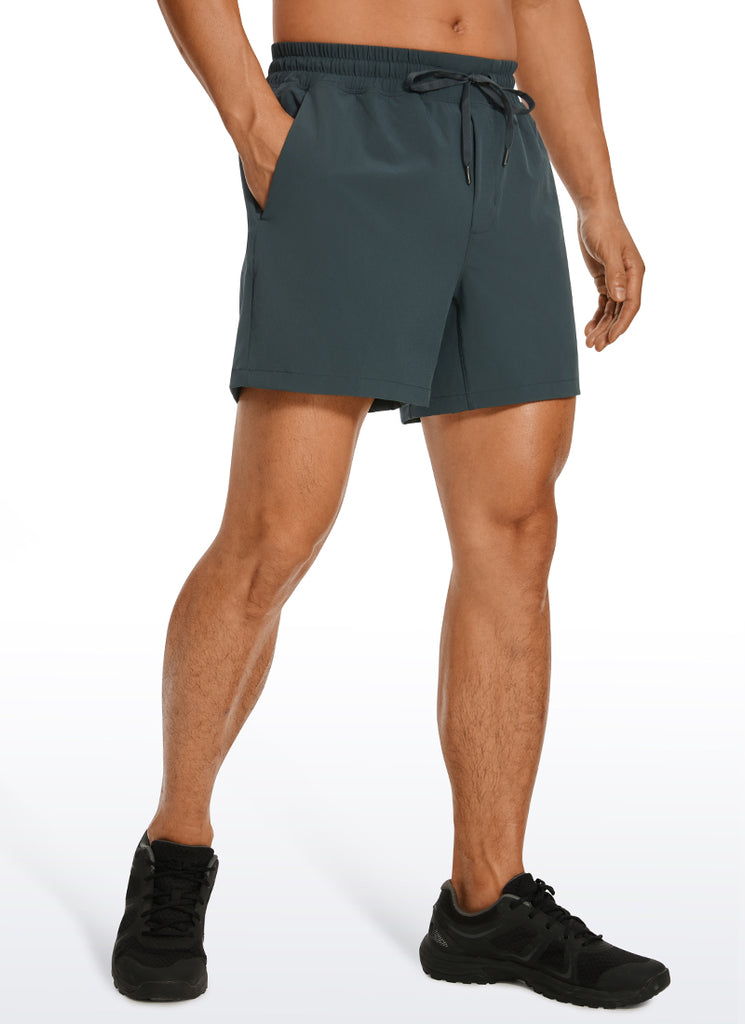 CRZ YOGA Men's Running Feathery-Fit Workout Linerless Shorts 5'' Melanite