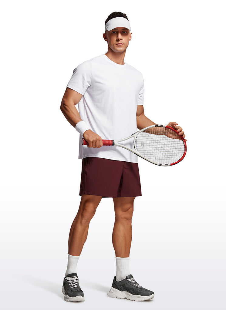 CRZ YOGA Men's Running Feathery-Fit Workout Linerless Shorts 5'' Platinum Grey