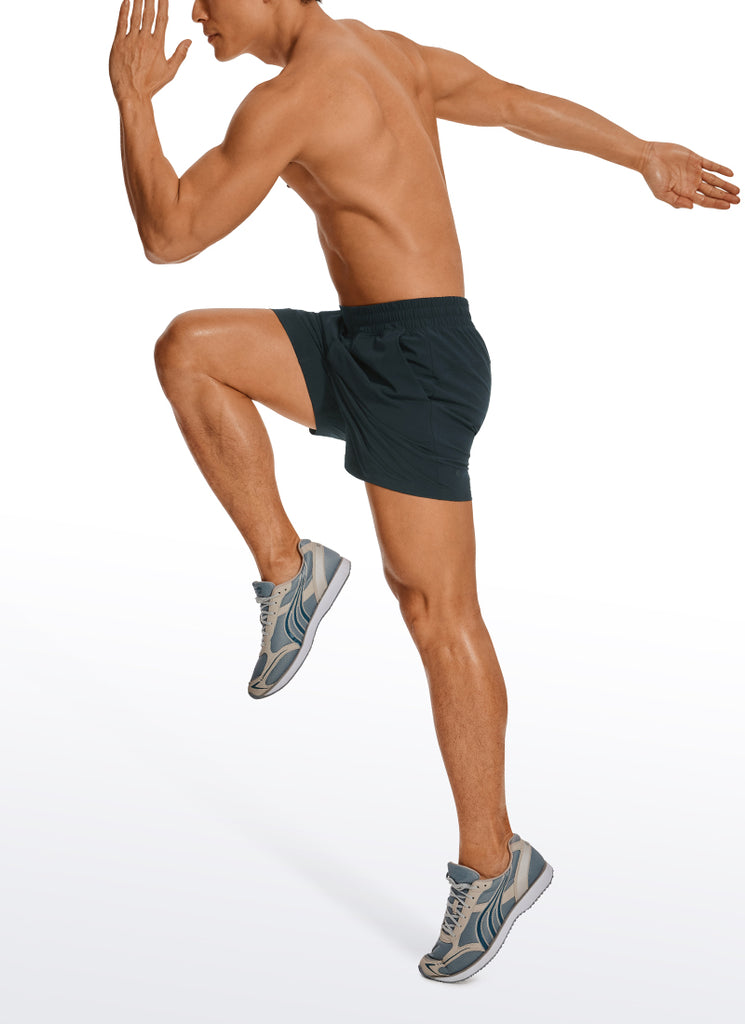 CRZ YOGA Men's Running Feathery-Fit Workout Linerless Shorts 5'' Light grayish blue