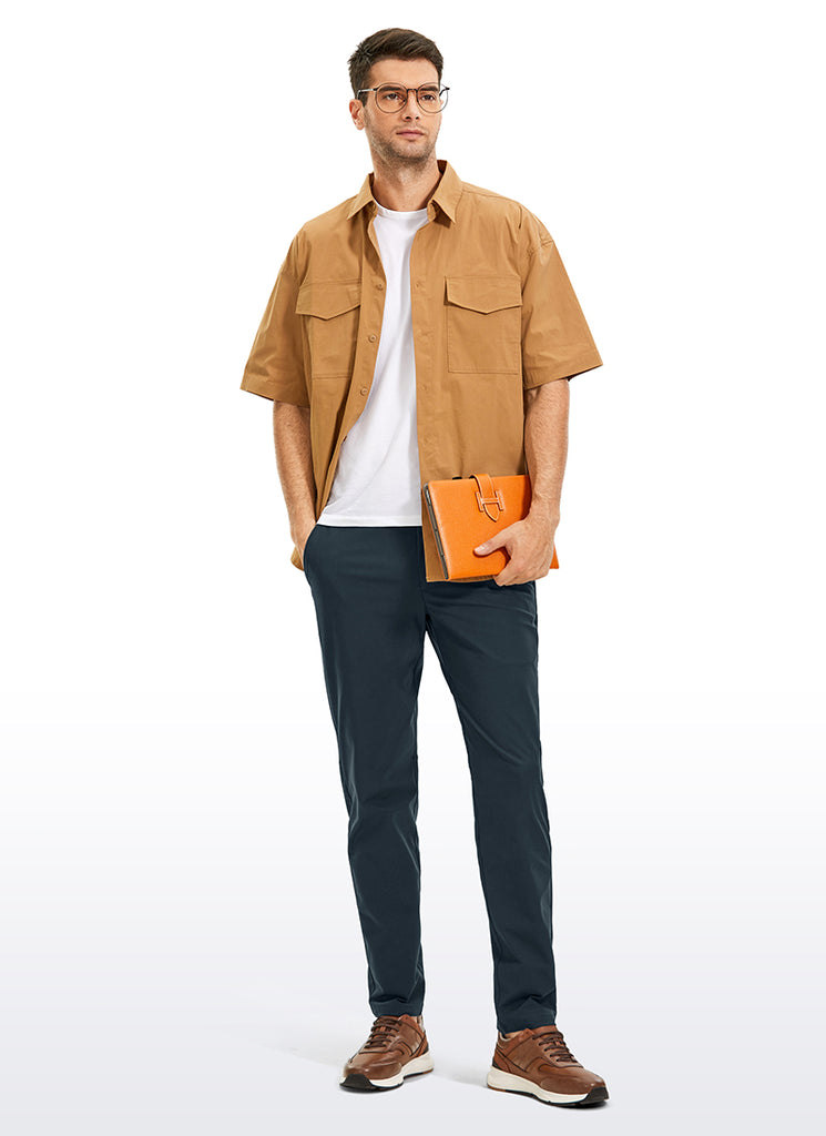 CRZ YOGA Mens Work Classic Fit All-Day Comfort Golf Pants Pockets 30'' Black