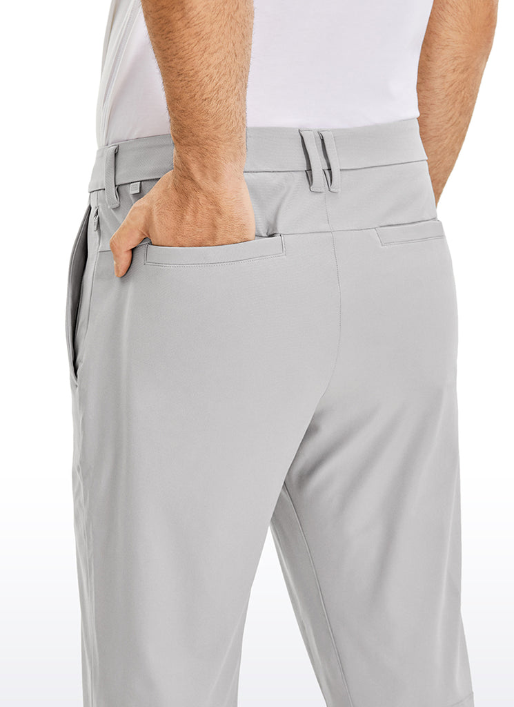 CRZ YOGA Mens Work Classic Fit All-Day Comfort Golf Pants Pockets 34'' Gull Gray