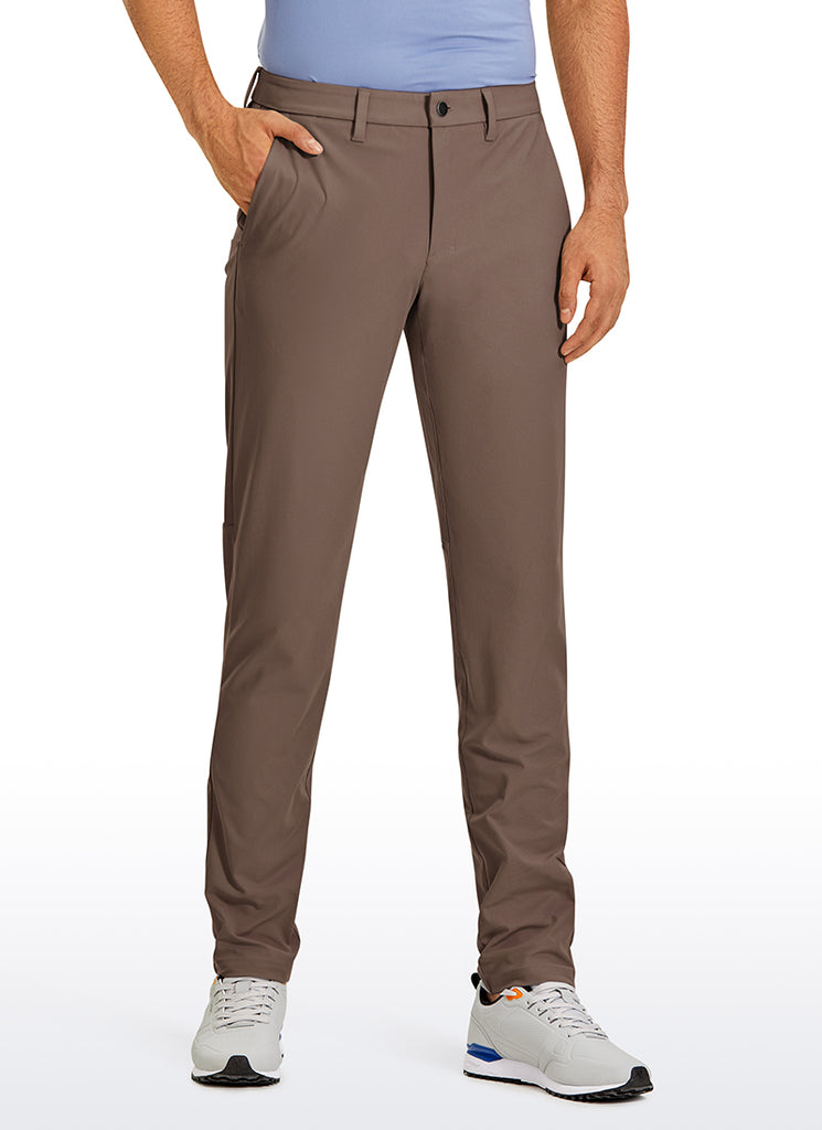 CRZ YOGA Mens Work Classic Fit All-Day Comfort Golf Pants Pockets 34'' Khaki Sand