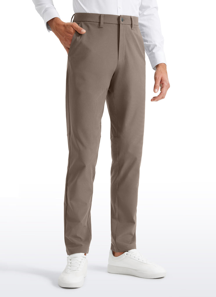 CRZ YOGA Mens Work Classic Fit All-Day Comfort Golf Pants Pockets 32'' Gull Gray