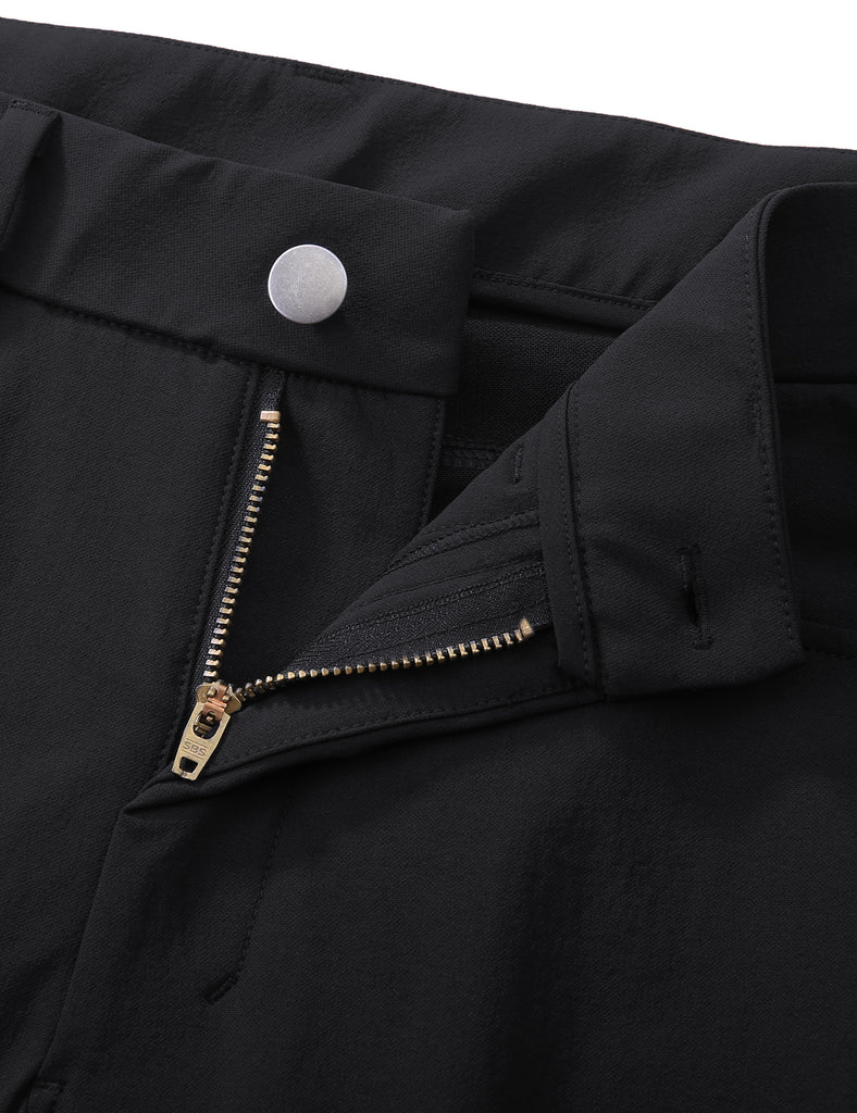 CRZ YOGA Mens Work Slim Fit All-Day Comfort Golf Pants 5 Pockets 32'' Black