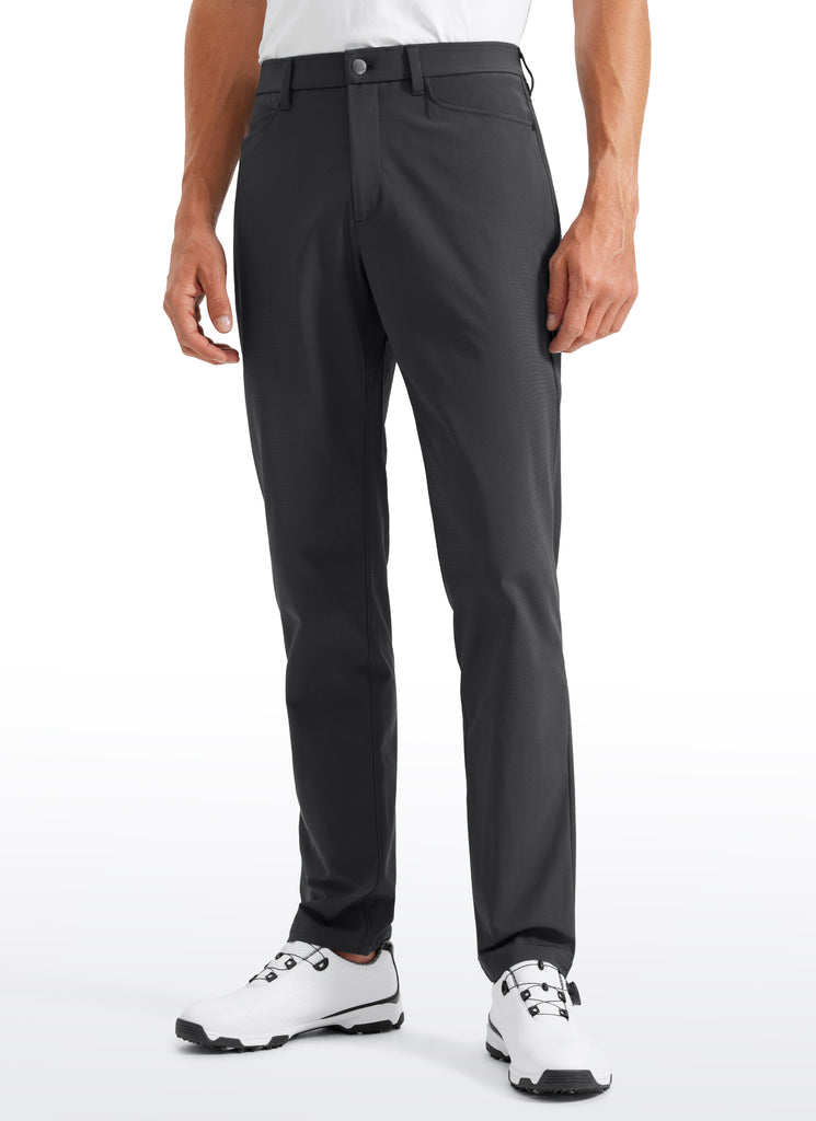 CRZ YOGA Mens Work Slim Fit All-Day Comfort Golf Pants 5 Pockets 30'' Gull Gray