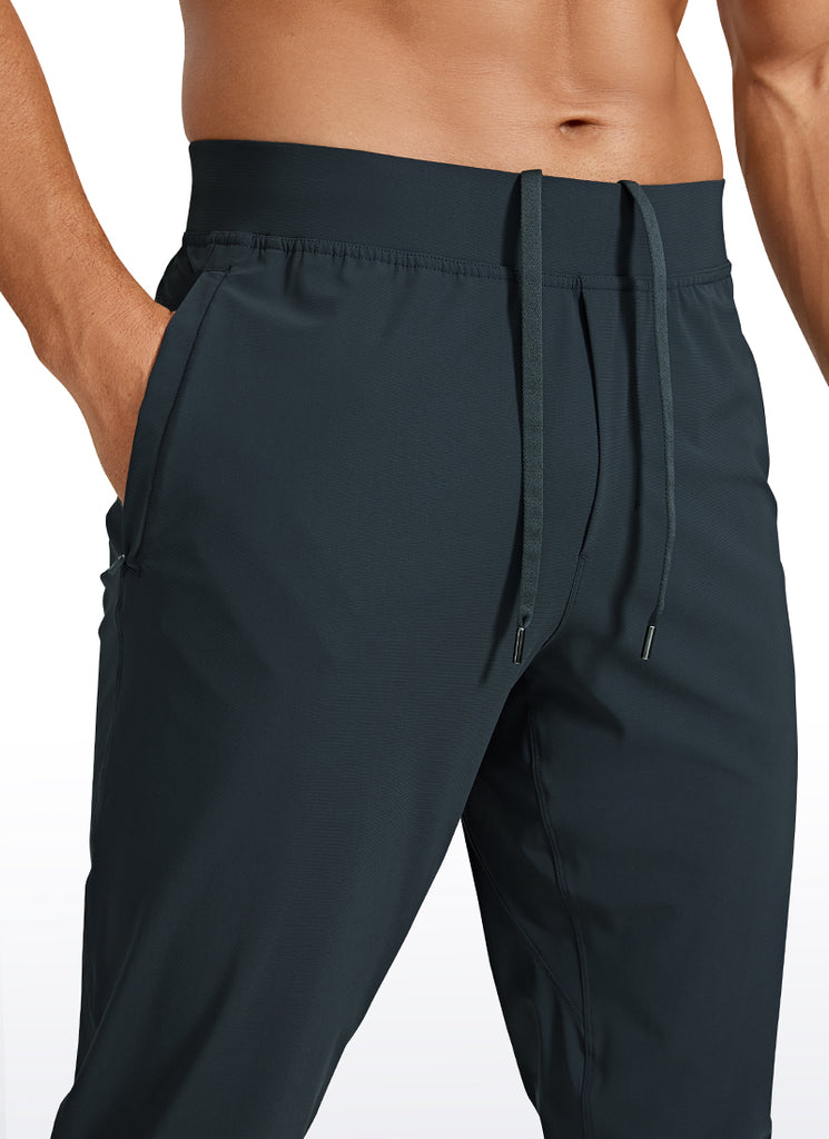 CRZ YOGA Men's Running Slim Fit Lightweight Joggers 29"-Zipper Pockets Ink Gray
