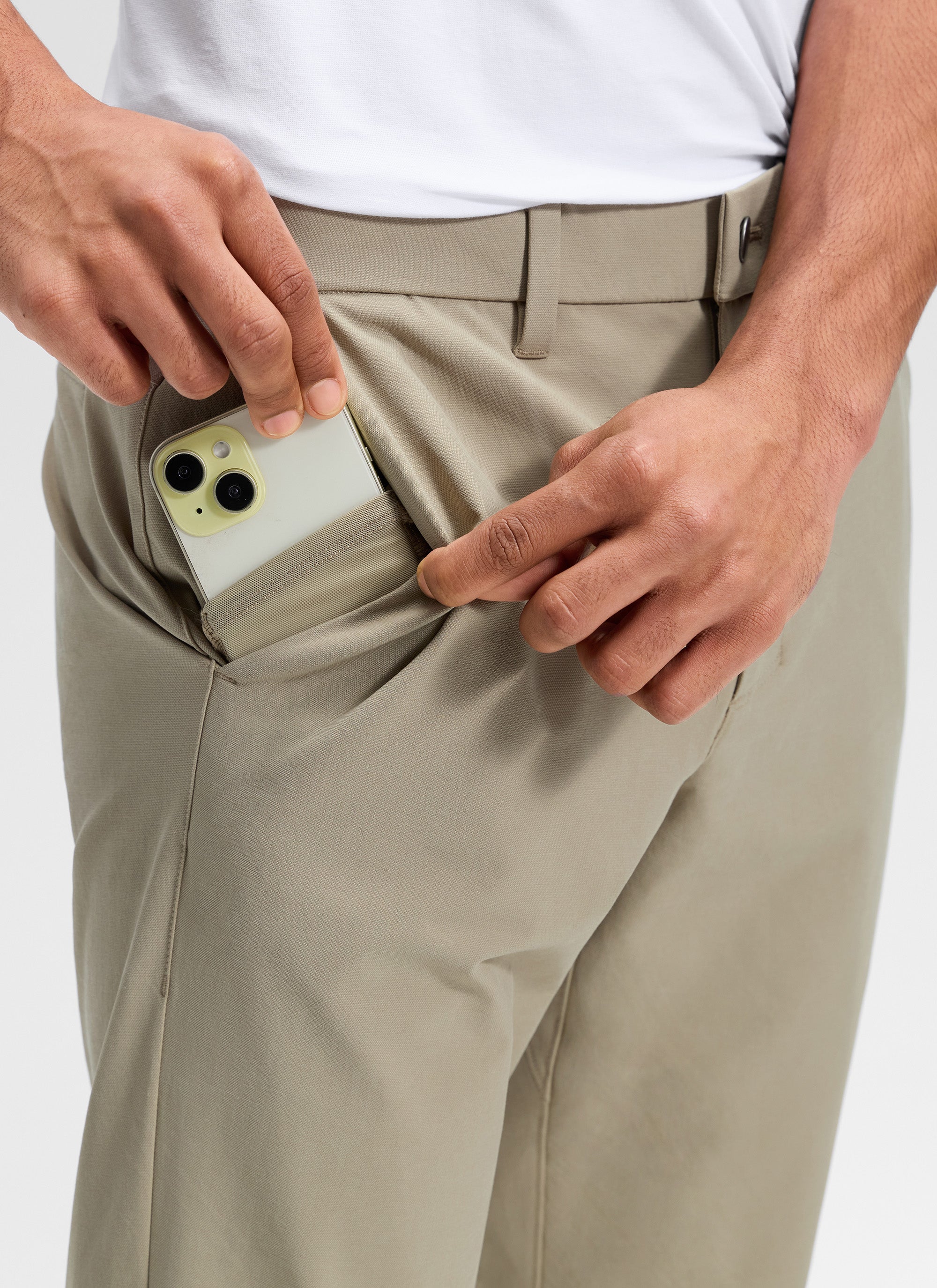 CRZ YOGA Man's Stretch Cotton Golf Mid Rise Pocket Chino Pant 32